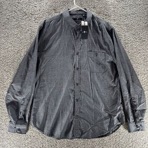 7 For All Mankind Shirt Mens 2XL XXL Gray Button Up New With Tags‎ Long Sleeve